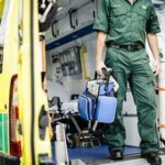 paramedic leaving ambulance