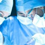 Close up of surgery team