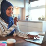 woman working from home