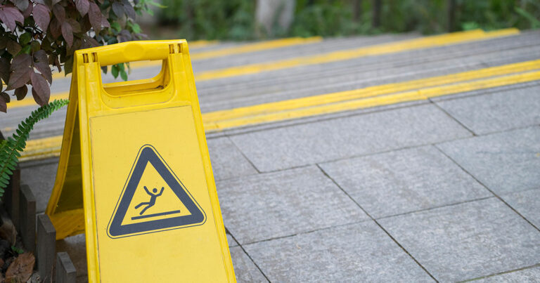 Public Liability warning dangerous steps