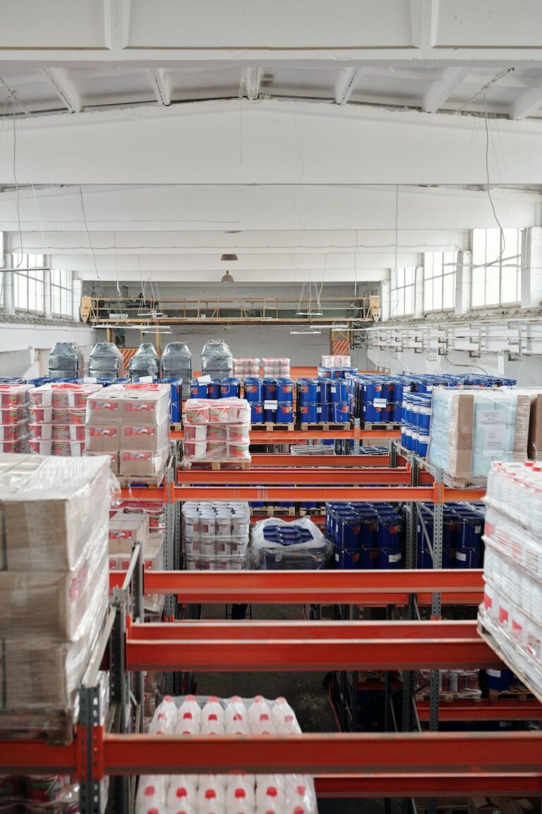 shelves in a warehouse